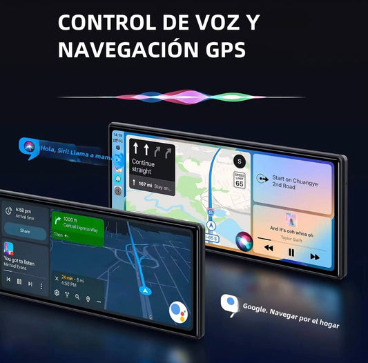 Radio Pantalla Dash Cam CarPlay Android Auto Inalámbrico